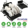 Retractable Dish Drying Rack Extra Large Dish Rack With Drainboard Utensil Holder For Countertop Over Sink Rustproof Expandable