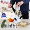 Hand Rotary Vegetable Mandoline Slicer Manual Rotary Fruit Cutter Cheese Grater Grinder Chopper Shredder W/ 3 Stainless Steel Drums Strong Suction Bas