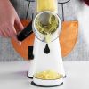 Hand Rotary Vegetable Mandoline Slicer Manual Rotary Fruit Cutter Cheese Grater Grinder Chopper Shredder W/ 3 Stainless Steel Drums Strong Suction Bas