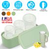 Ice Cube Tray Fit For 20Oz/30Oz/40Oz Stanley Cup Easy Release Silicone Hallow Cylinder Tumbler Ice Cube Mold With Lid And Bin For Iced Juice Whiskey C