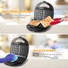 5 In 1 Electric Sandwich Maker Waffle Panini Press Grill Mini Donut Egg Roll With Removable Non-Stick Plates Cool Touch Handle For Breakfast Steak Toa
