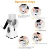 Hand Rotary Vegetable Mandoline Slicer Manual Rotary Fruit Cutter Cheese Grater Grinder Chopper Shredder W/ 3 Stainless Steel Drums Strong Suction Bas