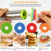 Dough Rolling Pin Dough Roller Stainless Steel Rolling Pins With 4 Removable Adjustable Thickness Rings And Rolling Mat For Baking Pizza Fondant Pie C