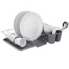 3Pcs Dish Drainer Drying Rack Set Kitchen Dish Rack Countertop Storage Rack W/ Plastic Cutlery Holder Drain Board