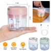 Mini Electric Garlic Chopper 8.45Oz Cordless Garlic Mincer Food Chopper Rechargeable Food Blender Chili Nut Onion Pepper Meat Ginger Baby Food