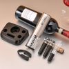 5-In-1 Electric Wine Opener Set Usb Rechargeable Wine Corkscrew Bottle Opener Cordless Corkscrew Remover With Charging Base With Wine Pourer Vacuum St