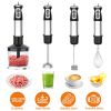 1000W 5 In 1 Immersion Hand Blender Stainless Steel Hand Mixer With 12 Speeds Turbo Mode Food Processor With 20Oz Beaker 17Oz Chopper Whisk Milk Froth