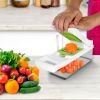 12 In 1 Vegetable Chopper With Container Kitchen Food Slicer Dicer Grater Peeler Egg Separator Hand Protector For Onion Salad Potato