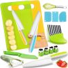 17Pcs Montessori Kitchen Tools Toddlers-Kids Cooking Sets Real-Toddler Safe Knives Set Kitchen Cookware Baking Toy Sets Educational Gift For 3-12 Year