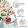 2Pack Airtight Fruit Storage Containers 4-Compartment Food Storage Containers Fruit Vegetable Organizers With 8 Removable Colanders For Fridge Picnic