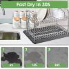 2 Pack 11.81X15.75In Stone Dish Drying Mat Silicone Diatomaceous Earth Shower Mat Marble Dish Drying Pad Fast Drying In 30S 1832℉Heat Resistant Non-Sl