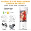 450Ml/15.2Oz Portable Fruit Blender With 6 Blades Rechargeable Juice Cup For Shakes Smoothies Juice Personal Mini Fruit Mixer For Outdoor Gym Office
