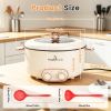 6L/1.59Gal Electric Hot Pot With Divider And Lid 2000W Stainless Steel With 2 Heat Settings Independent Control Overheat Protection Ladle & Slotted Sp