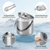 Double-Wall Stainless Steel Insulated Ice Bucket 3L Ice Holder Ice Container With Lid Scoop Strainer Handle For Wine Champagne Beer Parties Cocktails