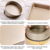 5Pcs Nonstick Bakeware Set Baking Tray Ovenware Sheet Kit W/ 6-Cup Muffin Pan Square Pan Loaf Pan Pizza Pan Live Bottom Round Cake Pan