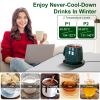 Desktop Electric Cup Warmer 8Hours Auto Off Overheating Protection Smart Timer Setting 2 Temperature Levels 104°F To 140°F Ceramic Heating Panel For O