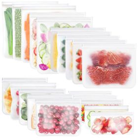 20Pcs Reusable Food Storage Bags 5 Sandwich Snack Gallon Quart Bag Leakproof Bpa Free Food Container Freezer Safe Lunch Bag