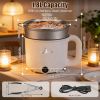Electric Hot Pot With Steamer 1.8L Mini Portable Hot Pot With 300W 600W Dual Power For Egg Fried Rice Ramen Oatmeal Soup Overheat Protection For Colle