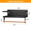 2Pcs Magnetic Spice Racks For Refrigerator With Paper Towel Holder Hooks Kitchen Space-Saving Foldable Fridge Magnet Organizer For Oven Microwave Wash