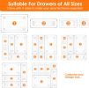 25Pcs Clear Plastic Drawer Organizers Set 4 Sizes Desk Drawer Dividers Trays Storage Bins For Vanity Cabinet Makeup Bathroom Office Kitchen Bedroom Je