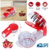 Cherry Pitter Remover Tool Cherry Stoner Seed Extractor Remover W/ 6 Cherry Grooves & Space-Saving Lock