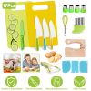 17Pcs Montessori Kitchen Tools Toddlers-Kids Cooking Sets Real-Toddler Safe Knives Set Kitchen Cookware Baking Toy Sets Educational Gift For 3-12 Year