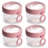 4Pcs Overnight Oats Containers With Lids And Folding Spoons 20Oz Portable Leak-Proof Oats Jar For Milk Vegetable And Fruit Salad Yogurt Breakfast Cere