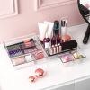 25Pcs Clear Plastic Drawer Organizers Set 4 Sizes Desk Drawer Dividers Trays Storage Bins For Vanity Cabinet Makeup Bathroom Office Kitchen Bedroom Je