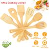 6Pcs Cooking Utensil Bamboo Wooden Spoons Spatula Kitchen Cooking Tools Nonstick Wooden Cookware Kitchen Gadgets