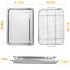2Pcs Air Fryer Basket Tray 15.35X11.61In Stainless Steel Rustproof Non-Stick Oven Pan And Tray For Bake Grill Crispy Food Dishwasher Safe