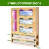 6 In 1 Plastic Wrap And Foil Organizer For Gallon Quart Sandwich Snack Ziplock Bag Bamboo Dispenser With Cutter Kitchen Drawer Storage