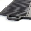 1Pack 16.54In Cast Iron Griddle Plate Reversible Grill Pan Double Sided Used W/ Handles For Gas Stove Ceramic Oven Campfire