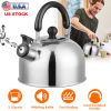 2.1Quarts Stainless Steel Whistling Tea Kettle Stovetop Induction Gas Teapot With Insulated Handle Camping Kitchen Office