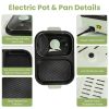 Electric Hot Pot With Grill 2-In-1 Hot Pot And Frying Pan Portable Non-Stick Pot And Griddle Electric Cooker Pot With Glass Lid Fast Heating For 1-2 P