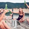 Double-Wall Stainless Steel Insulated Ice Bucket 3L Ice Holder Ice Container With Lid Scoop Strainer Handle For Wine Champagne Beer Parties Cocktails
