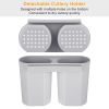 3Pcs Dish Drainer Drying Rack Set Drainer Drain Board Dish Rack K W/ Plastic Cutlery Holder Drain Board