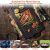 1Pack 16.54In Cast Iron Griddle Plate Reversible Grill Pan Double Sided Used W/ Handles For Gas Stove Ceramic Oven Campfire