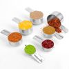 7Pcs Measuring Cups Stainless Steel Kitchen Measurement Tool For Cooking Baking Dry Spices Liquid Ingredients Easy To Read Markings