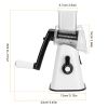 Hand Rotary Vegetable Mandoline Slicer Manual Rotary Fruit Cutter Cheese Grater Grinder Chopper Shredder W/ 3 Stainless Steel Drums Strong Suction Bas