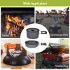 12Pcs Camping Cookware Set Camping Stove Aluminum Pot Pans Kit For Hiking Picnic Outdoor With Cup Fork Spoon Knife