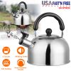 2.1Quarts Stainless Steel Whistling Tea Kettle Stovetop Induction Gas Teapot With Insulated Handle Camping Kitchen Office