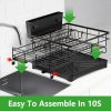 Retractable Dish Drying Rack Extra Large Dish Rack With Drainboard Utensil Holder For Countertop Over Sink Rustproof Expandable