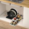 Pull Out Pots And Pans Organizer Under Cabinet With 8 Adjustable Dividers Rustproof Carbon Steel Sliding Pots Holder For Kitchen Cookware Bakeware Pot