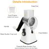 Hand Rotary Vegetable Mandoline Slicer Manual Rotary Fruit Cutter Cheese Grater Grinder Chopper Shredder W/ 3 Stainless Steel Drums Strong Suction Bas