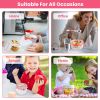 4Pcs Overnight Oats Containers With Lids And Folding Spoons 20Oz Portable Leak-Proof Oats Jar For Milk Vegetable And Fruit Salad Yogurt Breakfast Cere