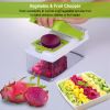 Vegetable Slicer Quick Potato Tomato Fruit Cutter Set W/3 Blades Stainless Steel Food Chopper