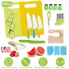 17Pcs Montessori Kitchen Tools Toddlers-Kids Cooking Sets Real-Toddler Safe Knives Set Kitchen Cookware Baking Toy Sets Educational Gift For 3-12 Year
