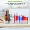 Drink Organizer For Fridge Spring Loaded Beverage Dispenser Width Adjustable Drink Holder With Automatic Pusher Glide 5 Rows Hold Up To 25 Cans Bottle