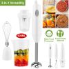 3-In-1 Immersion Hand Blender Multifunctional Stick Blender Mixer Grinder W/ Stirring Steel Blades 600Ml Mixing Beaker Milk Frother Egg-Whisk For Baby