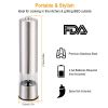 Electric Salt Pepper Grinder With Light Adjustable Coarseness Stainless Steel Salt Pepper Shaker Battery Operated Pepper Grinder Mill Easy Refill And